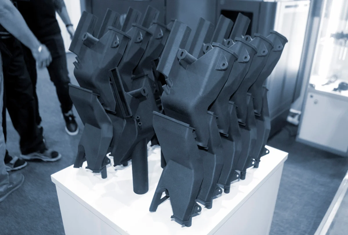 Batch of identical MJF 3D printed nylon parts
